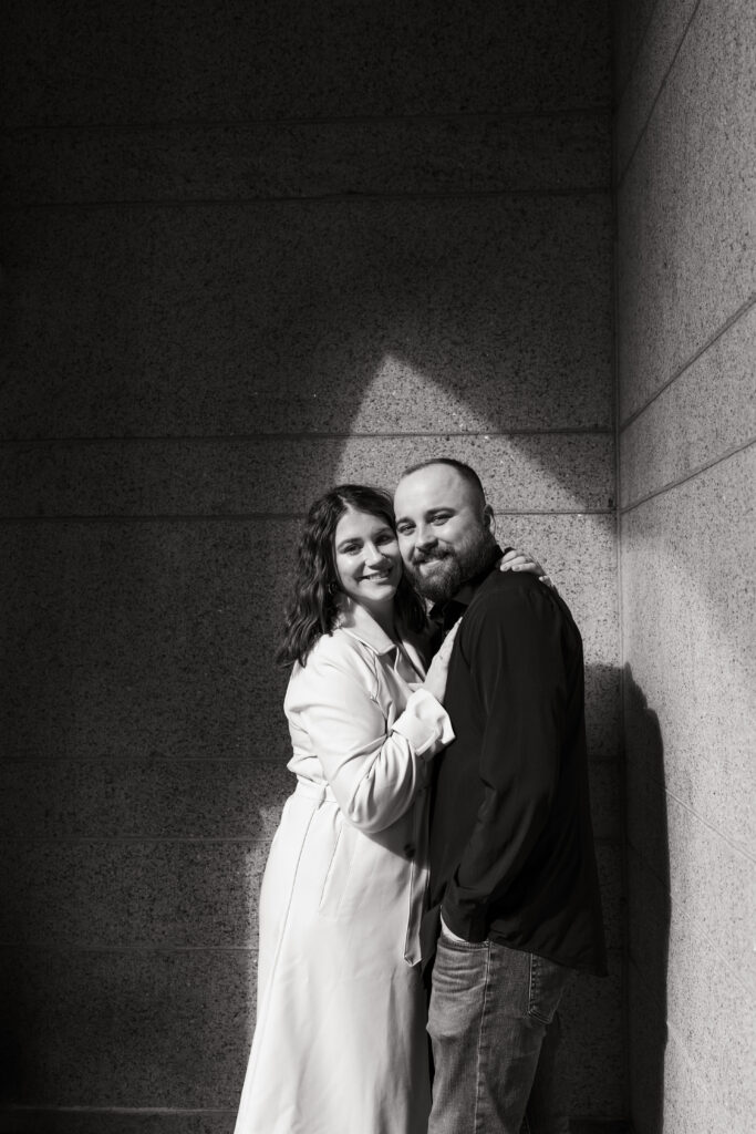 romantic couples photos in St. Paul, Minnesota at the Landmark Center