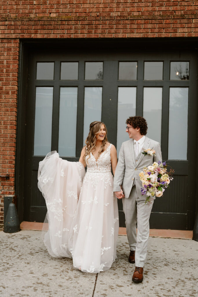 Bride and groom portraits in front of St Vrain in Boulder County