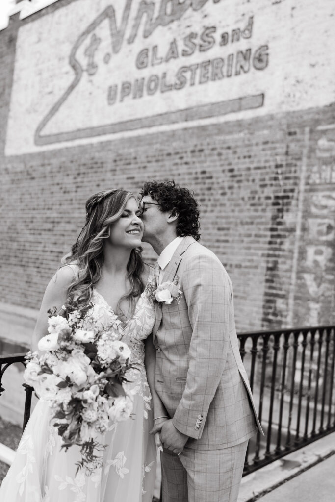 Bride and groom portraits in front of St Vrain in Boulder County