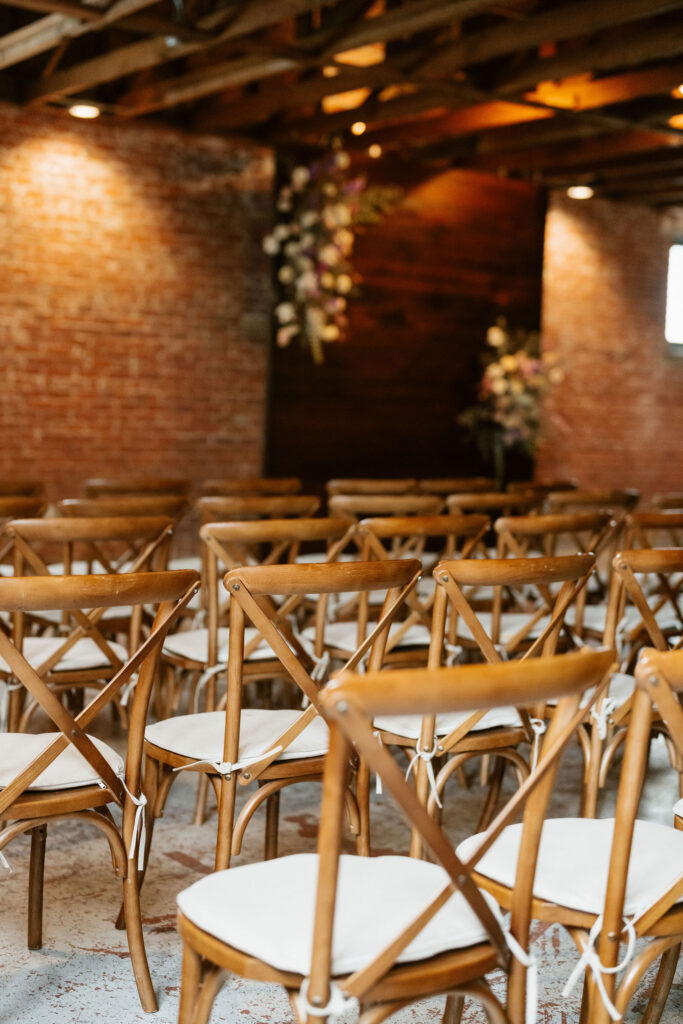 Wedding ceremony setup in a Colorado wedding venue