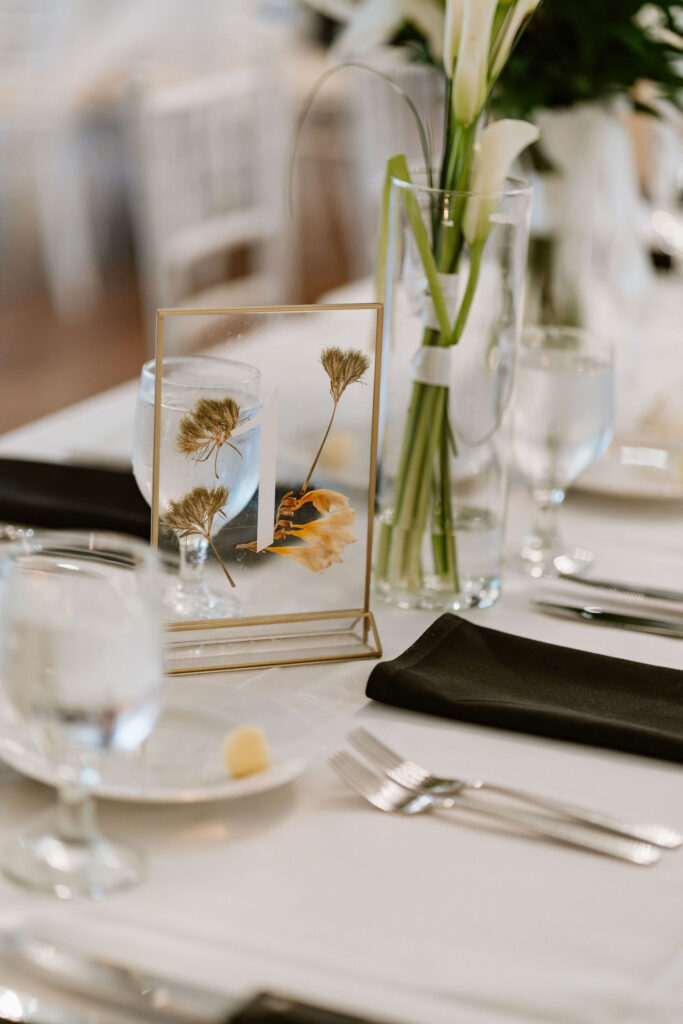 Dainty florals on an elegant table centerpiece