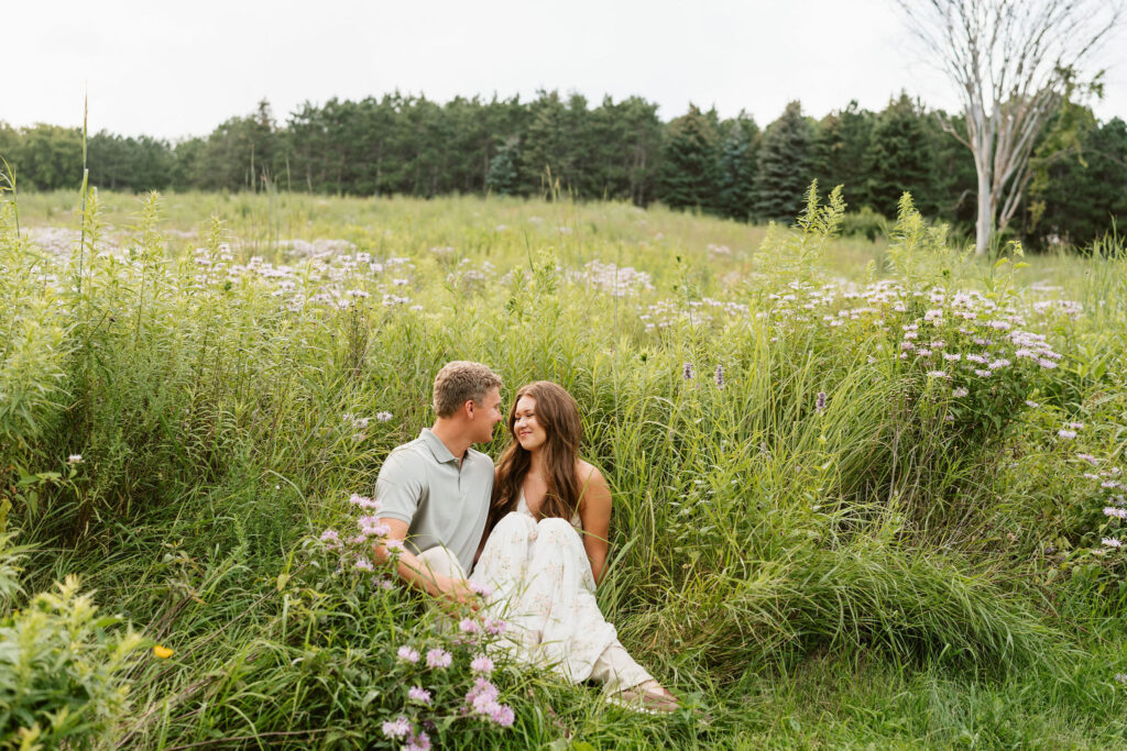 Sunset Engagement Photos in Battle Creek Park