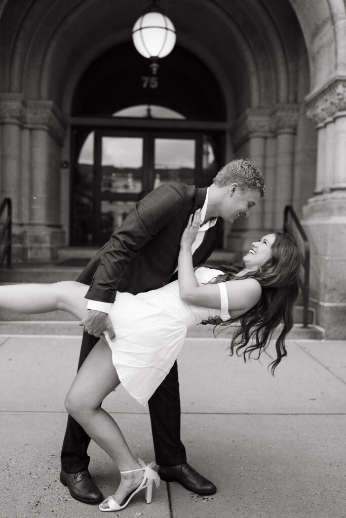 Classy engagement photos in downtown St. Paul