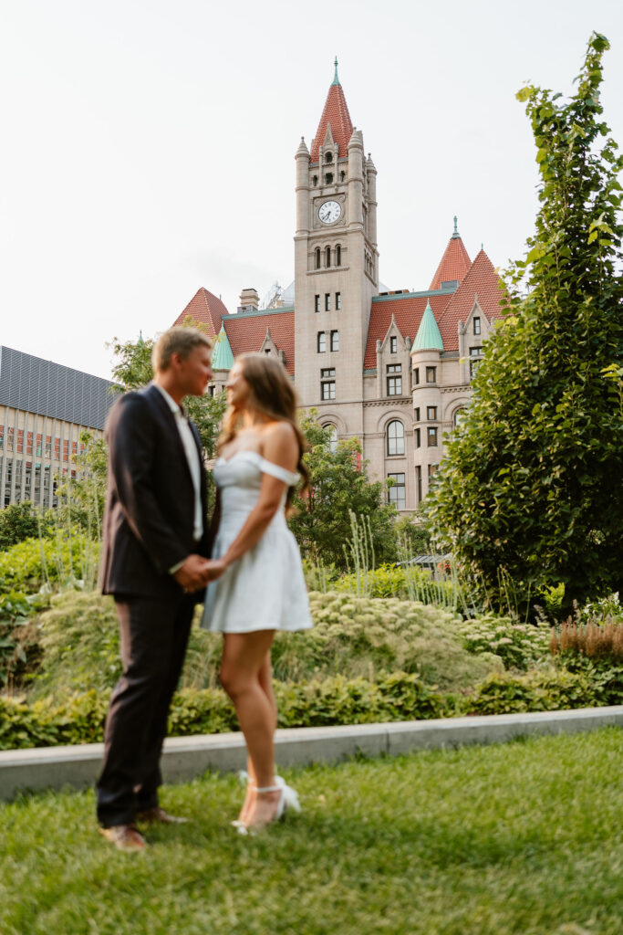 Classy engagement photos in downtown St. Paul