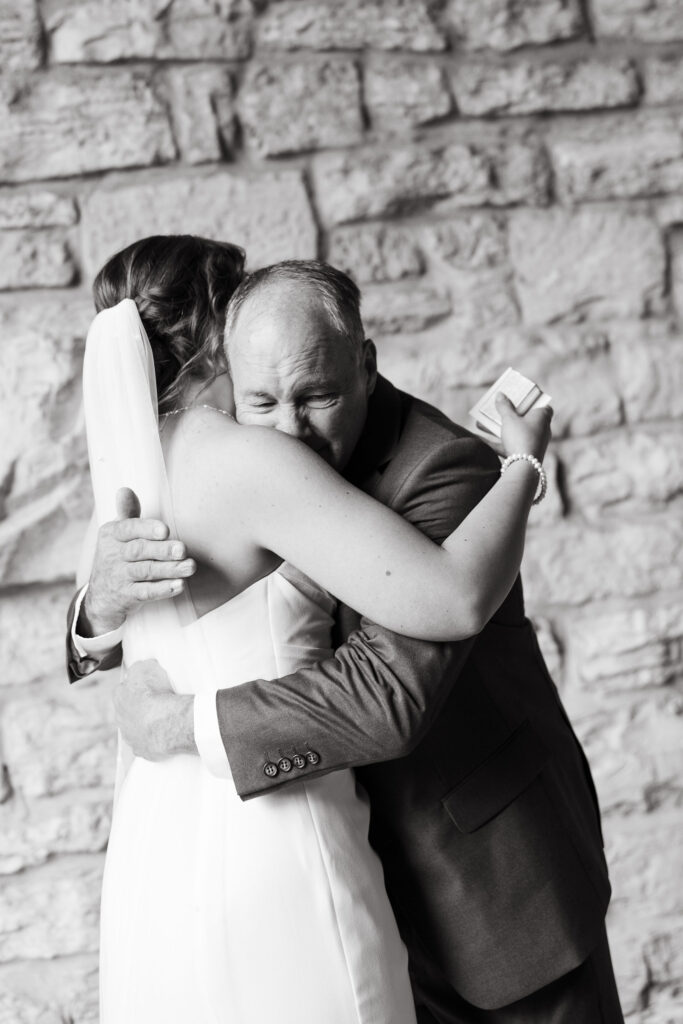 Bride and her father have an emotional first look moment