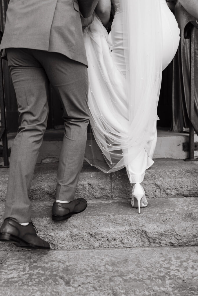 Classy downtown wedding bride and groom portraits in Minneapolis