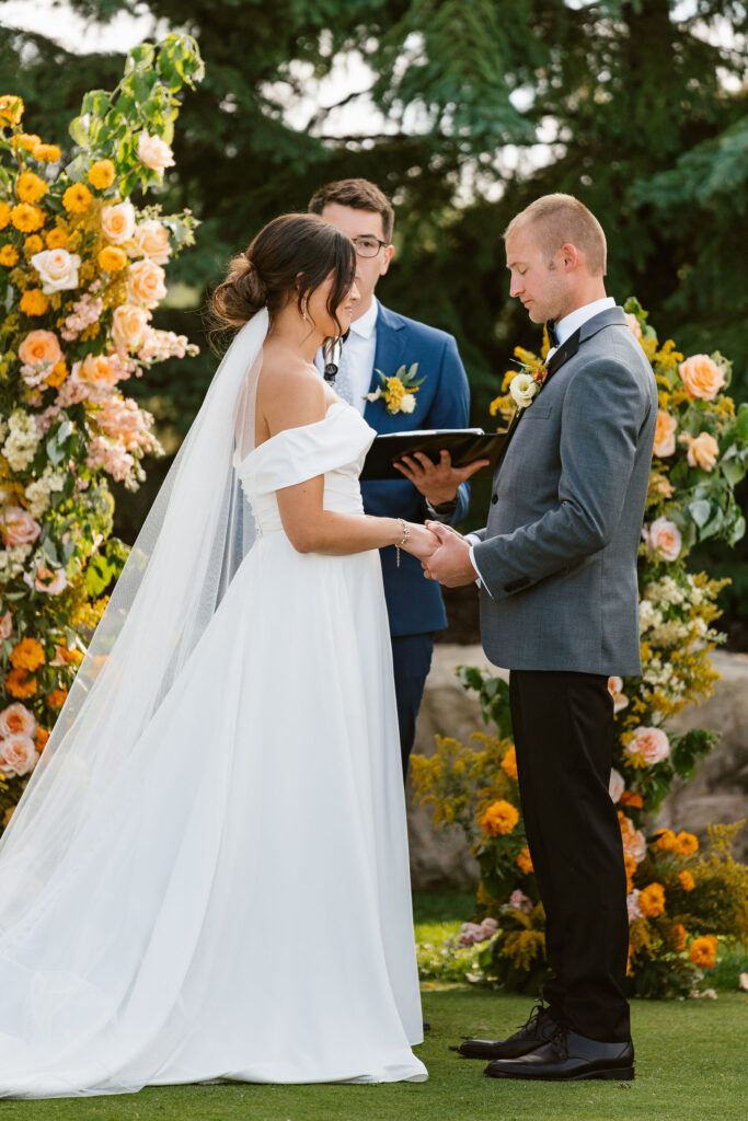 wedding ceremony in Wisconsin at The Aisling