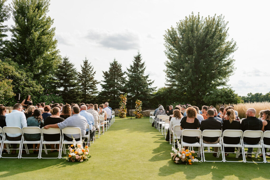 wedding ceremony in Wisconsin at The Aisling