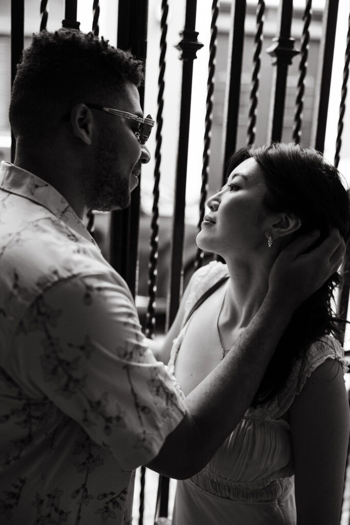 Engagement photos in a Puerto Rico alley way