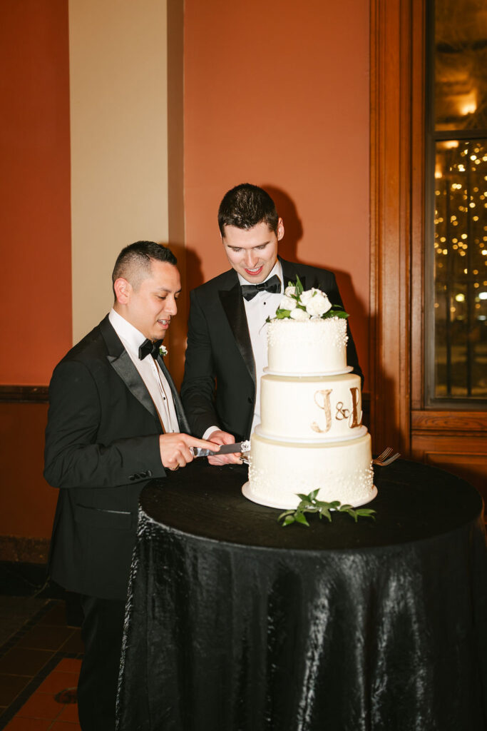 Black-tie wedding reception at the Landmark Center in St. Paul