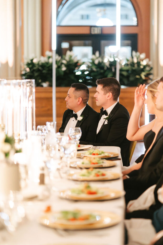 Black-tie wedding reception at the Landmark Center in St. Paul