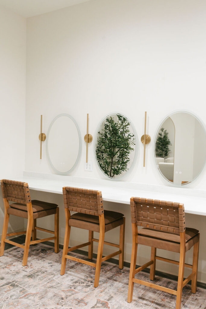 Getting ready space for Woods and Co weddings