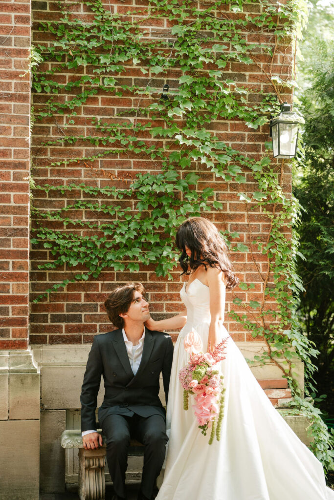 Bride and groom photos at The Grand Mansion on Pillsbury in Minneapolis, Minnesota