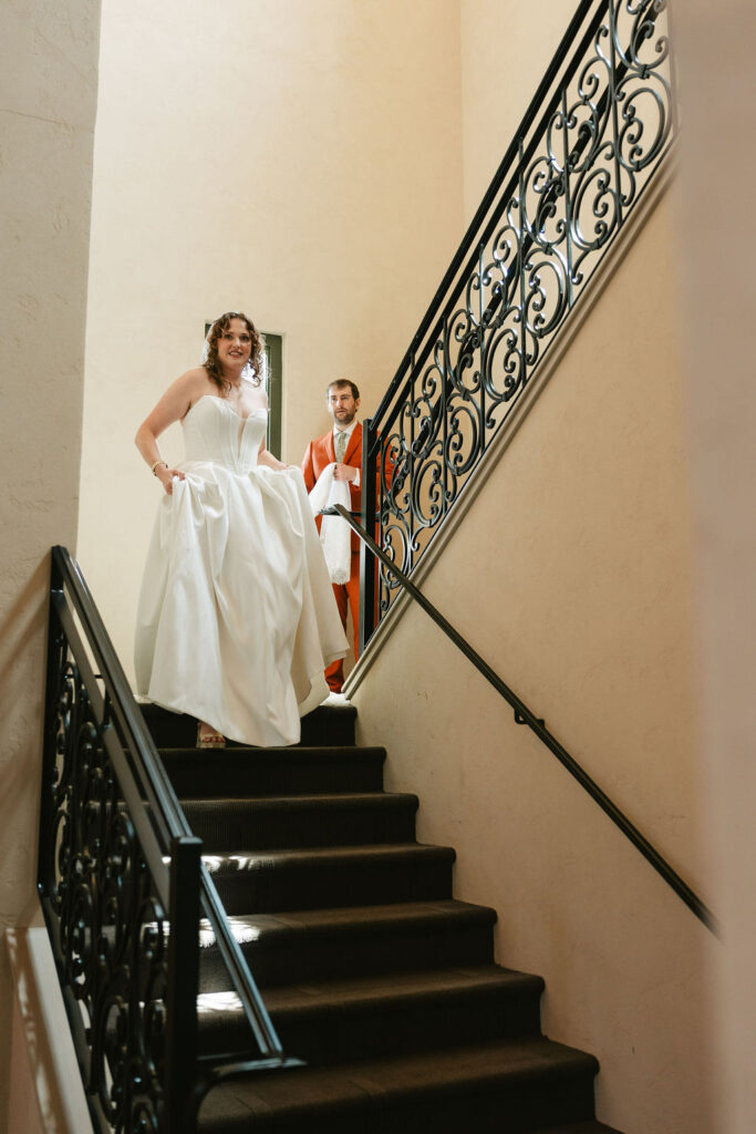 Bride and groom photos inside Villa Bellezza