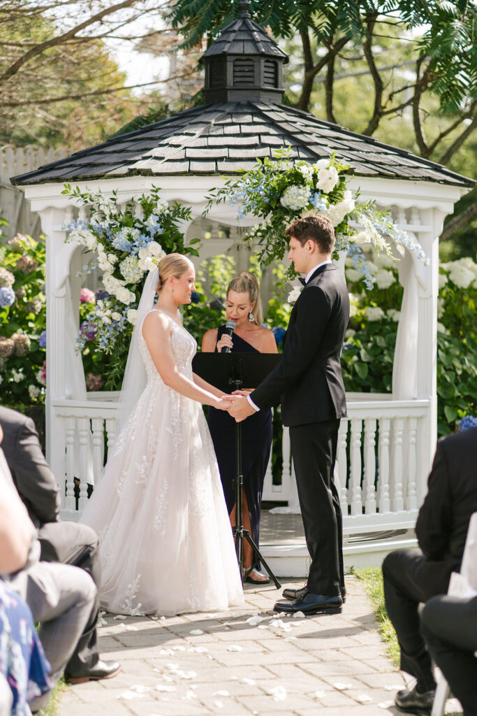 Garden style Portland, Maine wedding ceremony