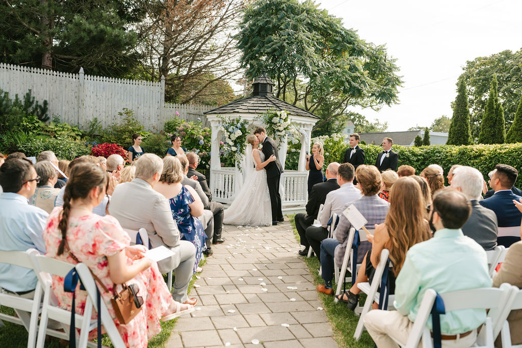 Garden style Portland, Maine wedding ceremony