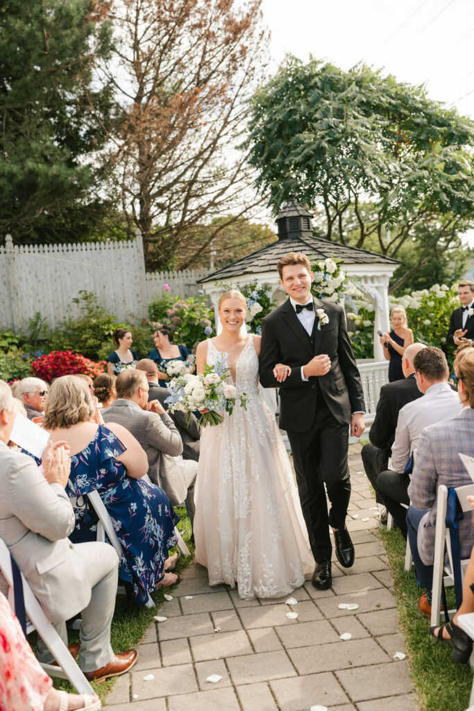 Garden style Portland, Maine wedding ceremony