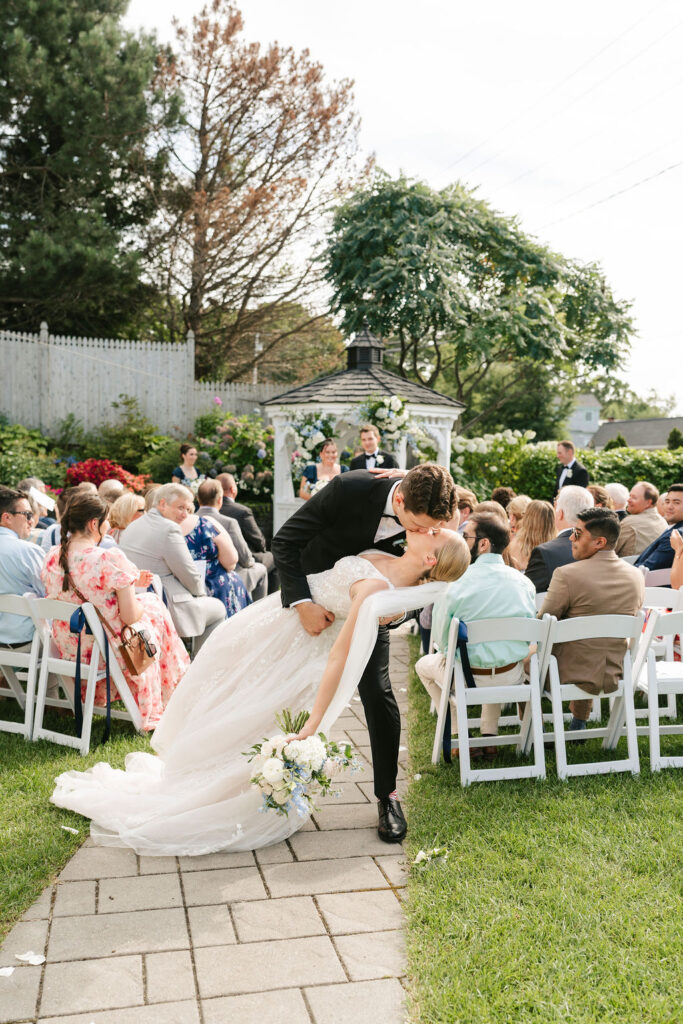 Garden style Portland, Maine wedding ceremony