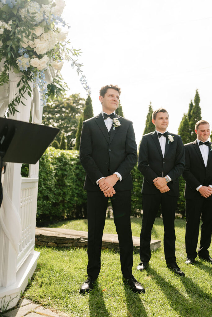 Garden style Portland, Maine wedding ceremony