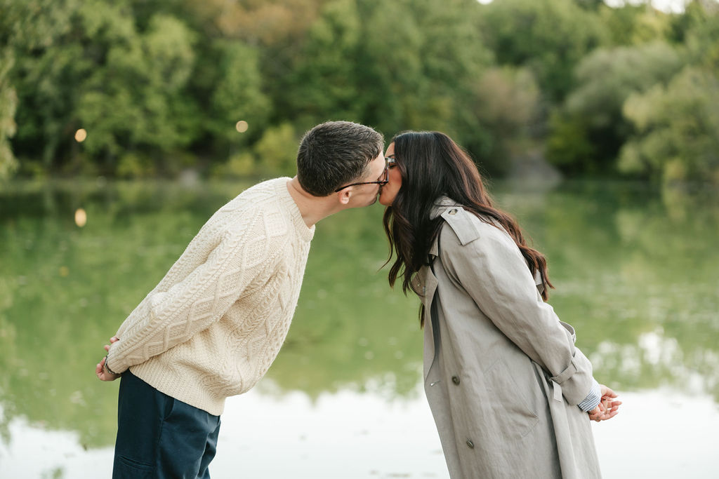 NYC engagement photos at sunrise