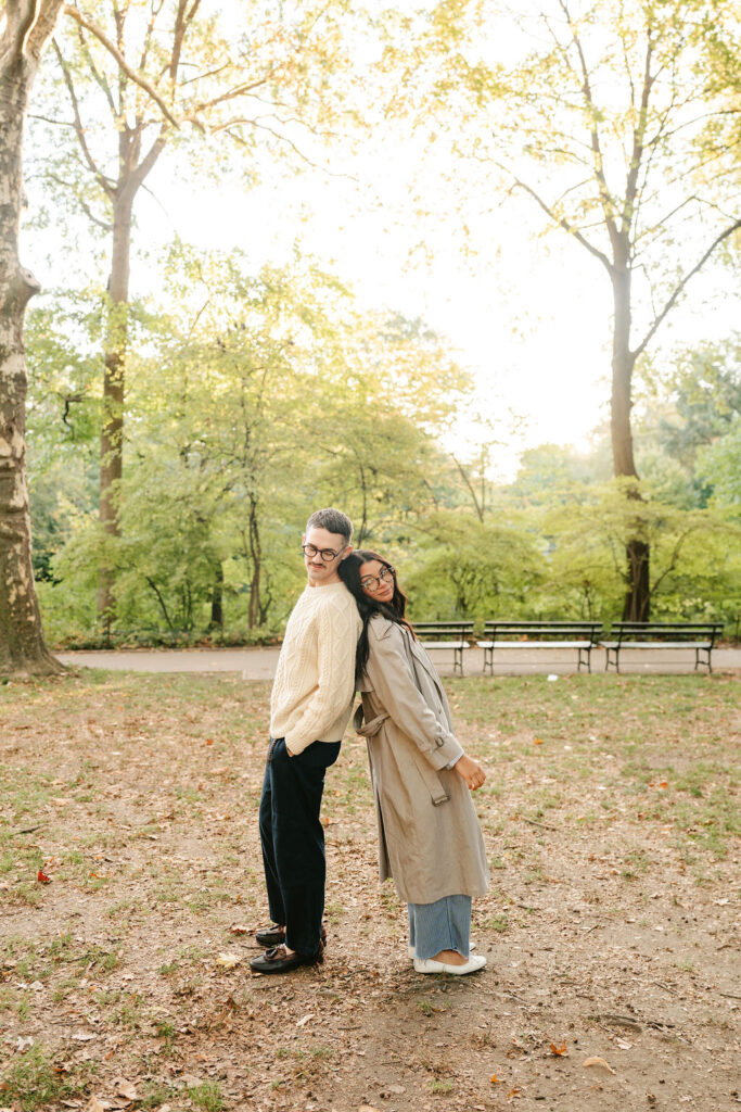 Fall Central Park engagement photos in NYC