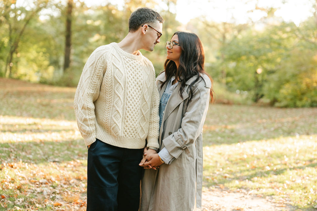 Fall Central Park engagement photos in NYC
