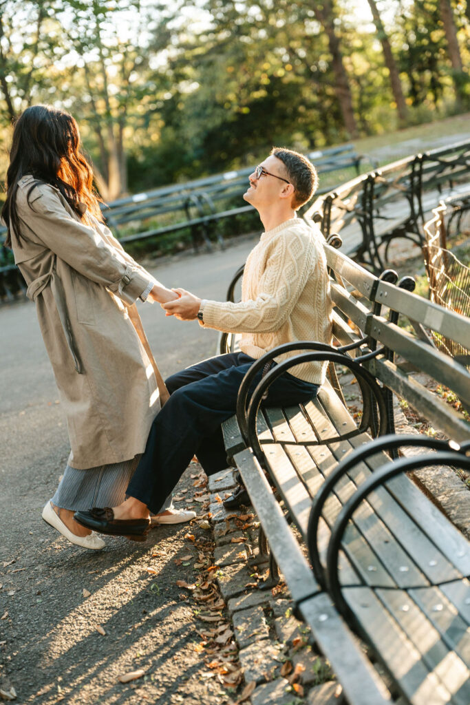Fall Central Park engagement photos in NYC