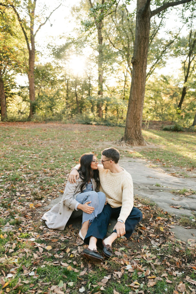 Fall Central Park engagement photos in NYC