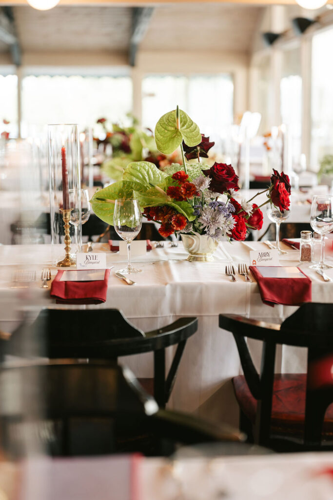 Wedding reception details at Cragun's Resort