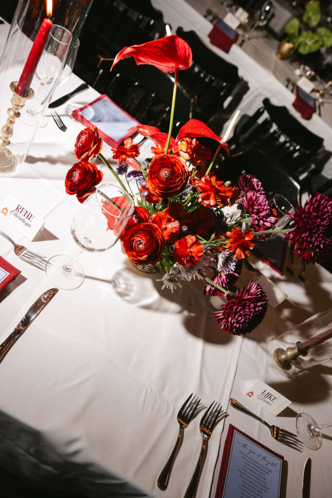 Wedding reception details at Cragun's Resort