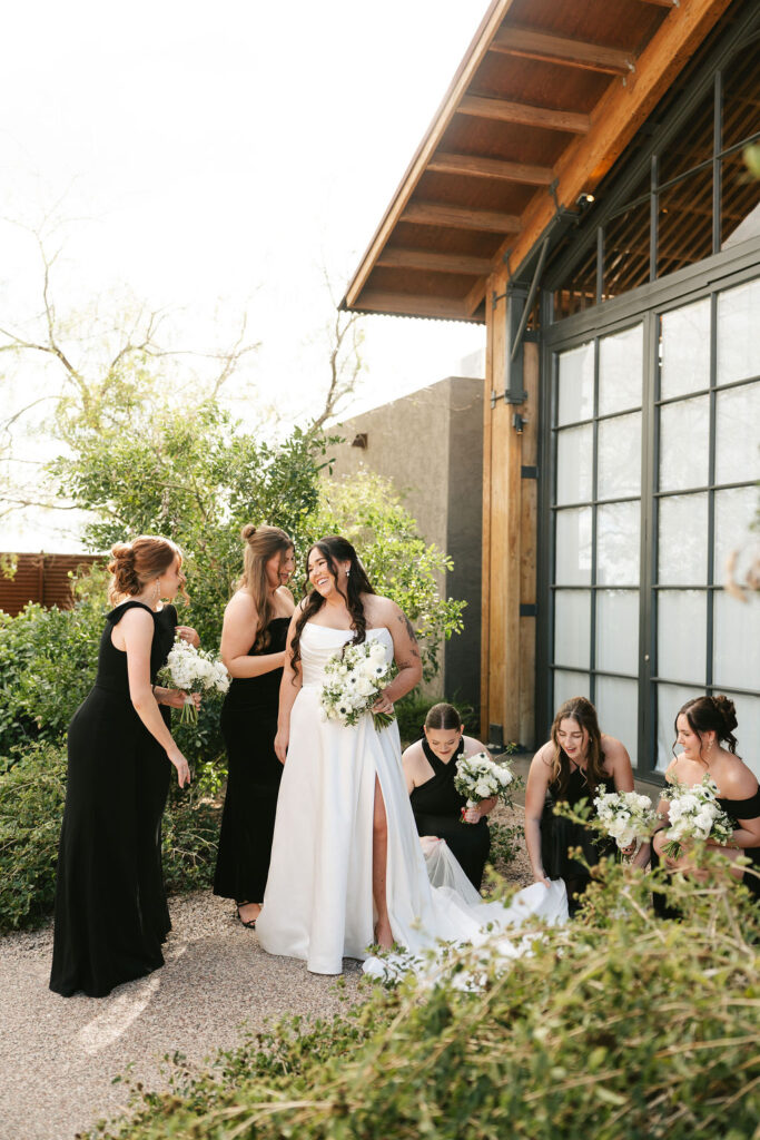 Bride and bridesmaids photos at The Paseo wedding venue