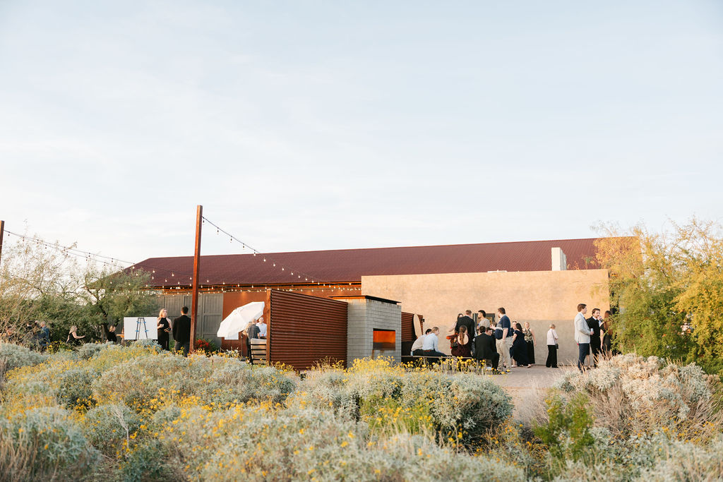 Arizona desert wedding cocktail hour at The Paseo wedding venue