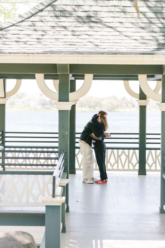 Surprise spring proposal near Minneapolis captured on film