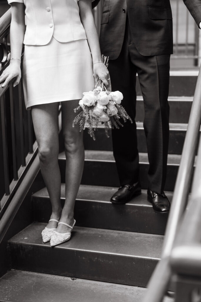 Bride and groom on 35mm film