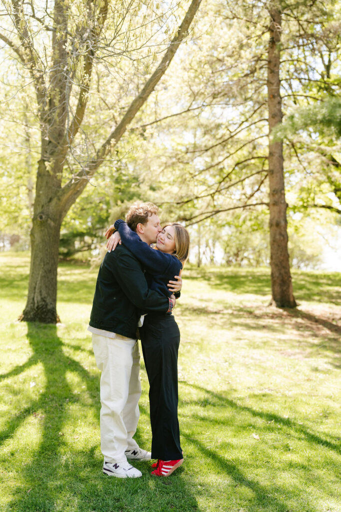 Minneapolis engagement photos in a park in the spring