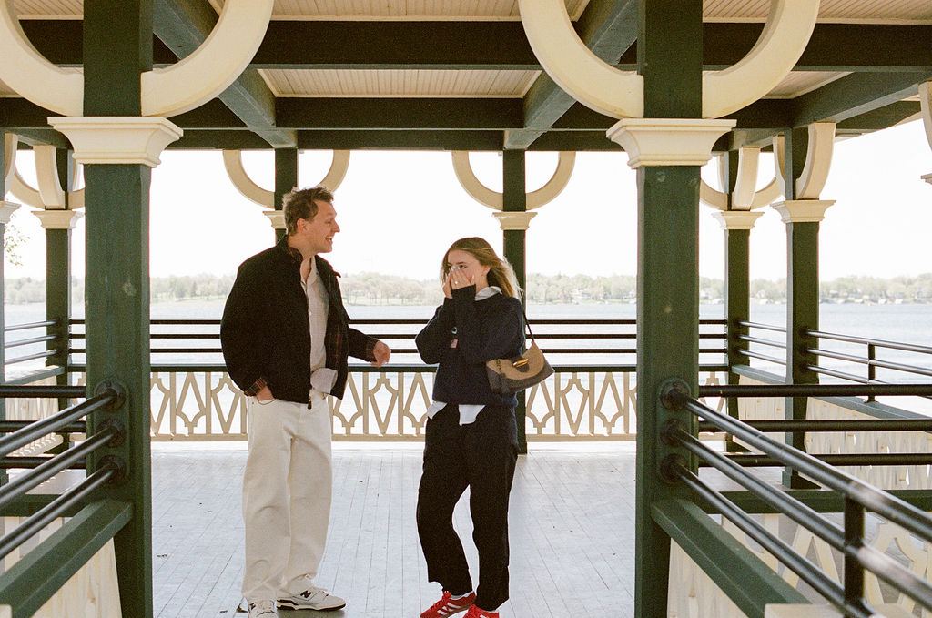 Surprise spring proposal near Minneapolis captured on film