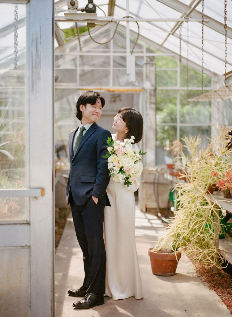 Minnesota Landscape Arboretum bride and groom photos on 35mm film