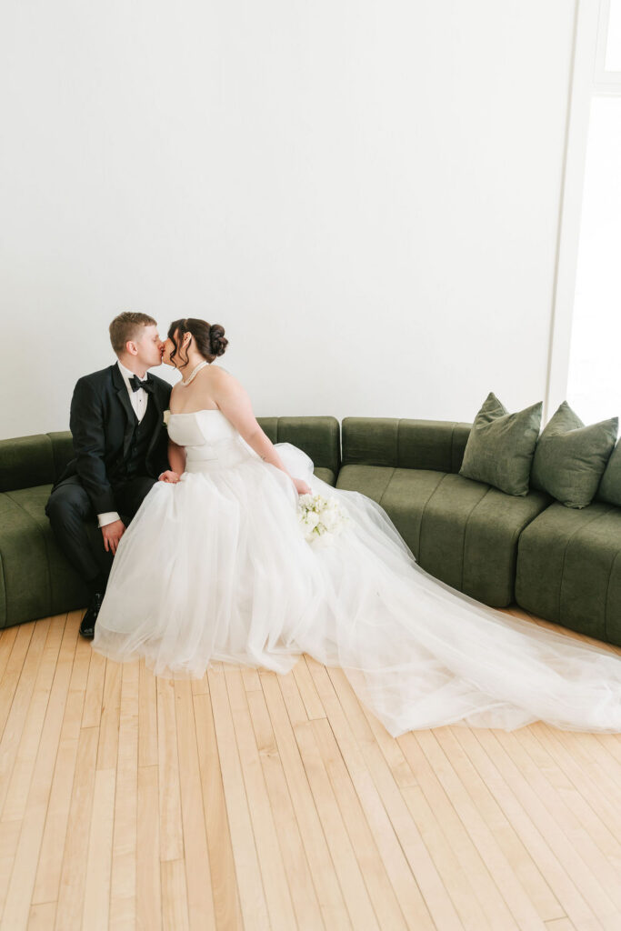 Bride and groom portraits in Synclair Events Venue
