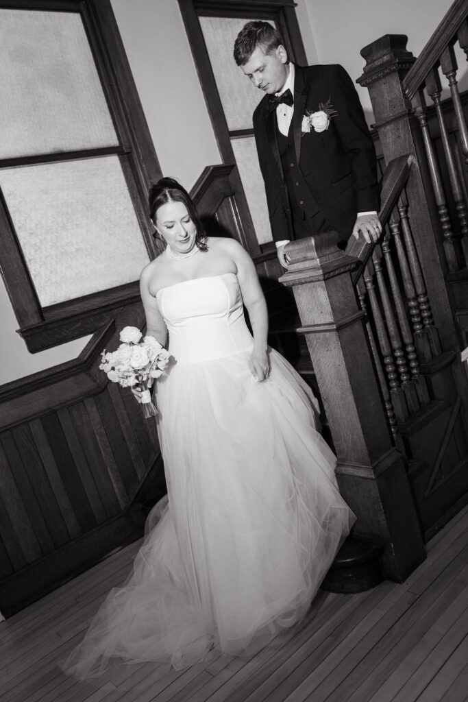 Bride and groom portraits in Synclair Events Venue